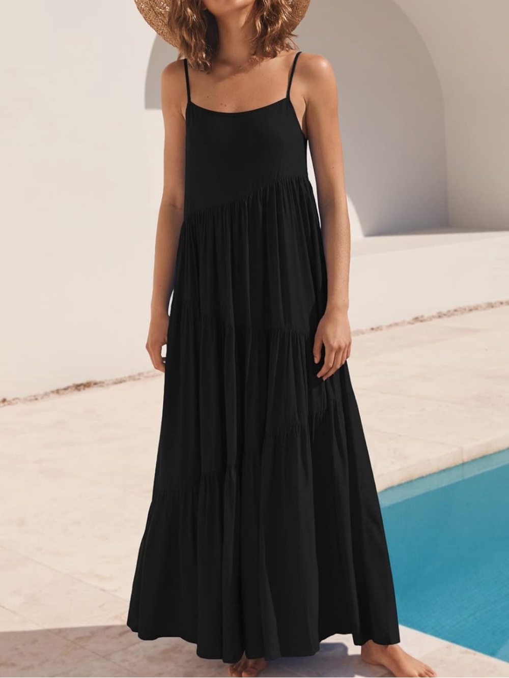 Black Spaghetti Strap Maxi Dress